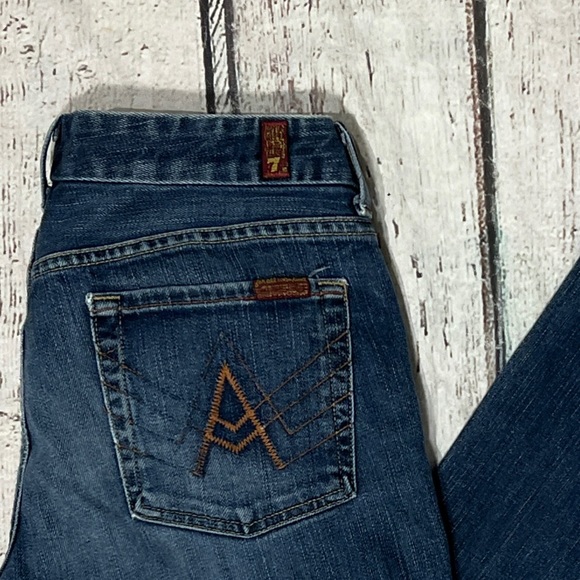 Women's 7 For All Mankind "A Pocket" Denim Blue Jeans Made In USA Pants - Picture 11 of 15